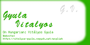 gyula vitalyos business card